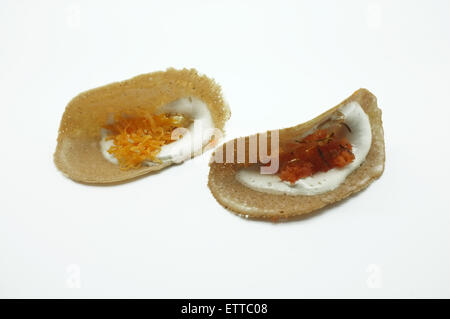 Thai crispy pancake, Thai crepes, Thai dessert Stock Photo