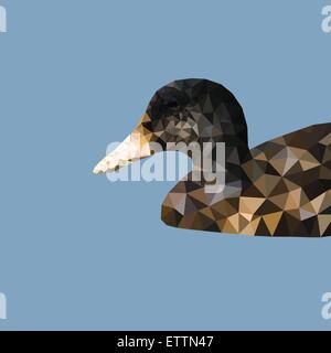 Abstract polygonal vector illustration. Portrait of duck. Stock Vector