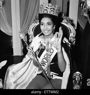 Reita Faria, Miss India, is crowned Miss World 1966. 17th November 1966 ...