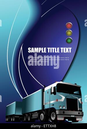 Abstract colored waved background with lorry. Vector Stock Vector Image ...