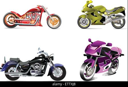 Four vector illustrations of motorcycle Stock Vector