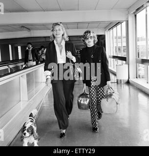 Actress Lauren Bacall at Heathrow Airport with her son Sam (12 ...