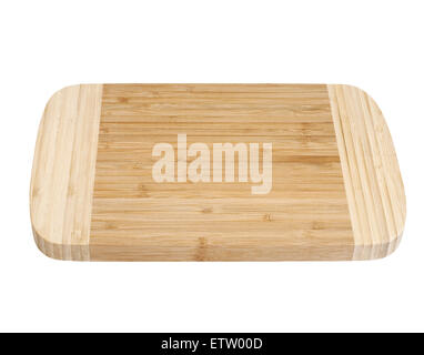 Bamboo chopping board isolated on white background Stock Photo