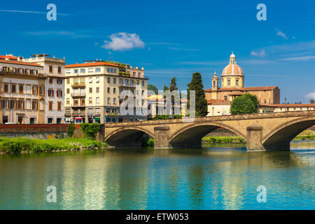 Quay of the river Arno in Florence, Italy Stock Photo