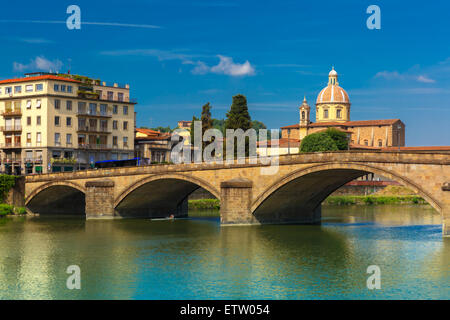 Quay of the river Arno in Florence, Italy Stock Photo