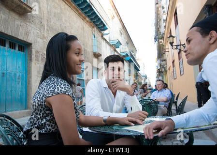 Latin executives in a cafe Stock Photo