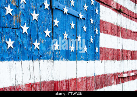 American Flag painted on a Barn in Maryland Stock Photo