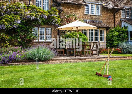 The garden of a Georgian Lodge in summer. Stock Photo