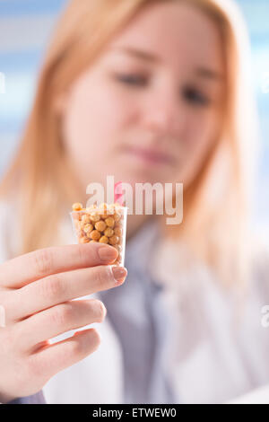 Laboratory assistant in the laboratory of of food quality Stock Photo
