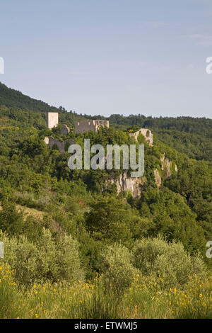 europe, italy, tuscany, castell'azzara, silvana rock Stock Photo