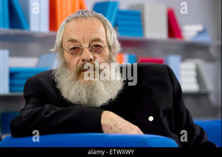 FILE - A file picture dated 13 October 2011 depicts writer Harry Rowohlt in Frankfurt am Main, Germany. Rowohlt has died. The writer and translator died on 15 June 2015 at the age of 70 in Hamburg, Germany. Photo: ARNO BURGI/dpa Stock Photo