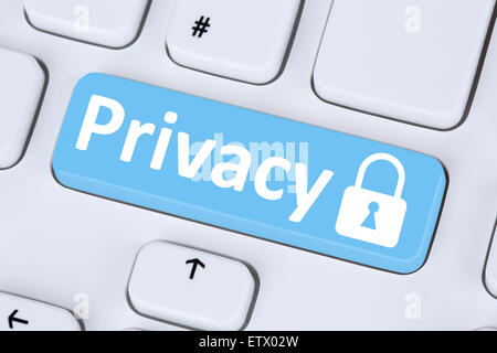 Privacy computer security on the internet lock icon data protection Stock Photo