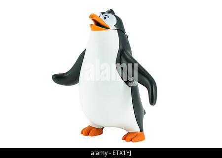 Bangkok,Thailand - February 24, 2015: Rico penguin toy character form Penguins of Madagascar animation film. Stock Photo