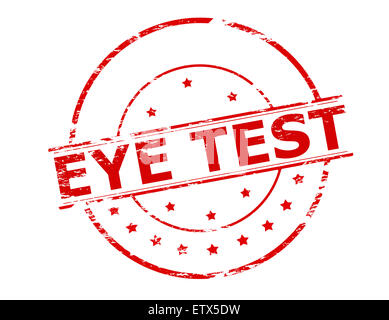 Rubber stamp with text eye test inside, illustration Stock Photo