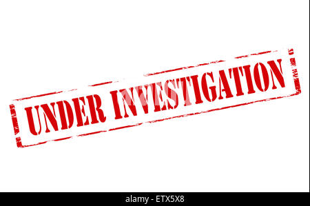 Rubber stamp with text under investigation inside, vector illustration ...