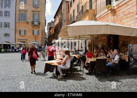 Outdoor cafe bar restaurant in the Piazza della Rotonda, Rome, Italy Stock Photo