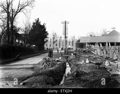 Road widening along Bury Street Ruislip, London. Circa 1930 Stock Photo