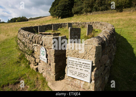 UK, England, Derbyshire, Eyam, The Riley Graves, Hancock family plague victim’s graves in Riley’s Field Stock Photo