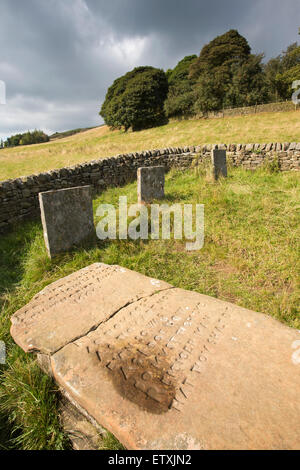 UK, England, Derbyshire, Eyam, The Riley Graves, Hancock family plague victim’s graves in Riley’s Field Stock Photo