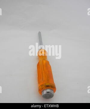 Screwdrivers vary greatly; there are many different types of heads, handles, lengths and materials Stock Photo