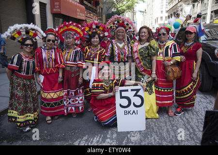 Participants in the Filipino Independence Day Parade in Manhattan, New York City. Stock Photo