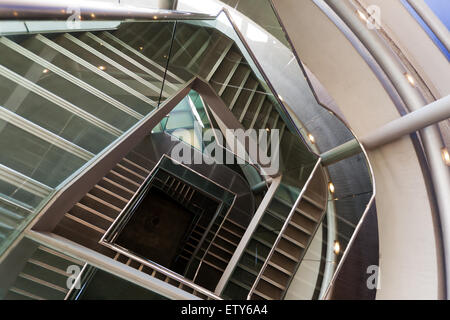 View looking down the stairwell of the car park at Tower Place. Stock Photo