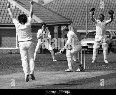 Waiting their turn to go out to bat are the members of Middlesbrough cricket team who were playing Saltburn in the North Yorks and South Durham League Division A match. Pictured, front row, (left to right), M Tate, R Wilson, B Allum, M Old, D Barlow. Back Stock Photo