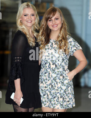 Tina O'Brien and Lucy Fallon outside the ITV Studios Featuring: Tina O