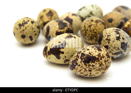 quail eggs isolated on white background Stock Photo