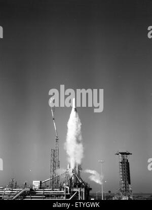 Atlas Missile, Launch Ignition or Static Test Stock Photo