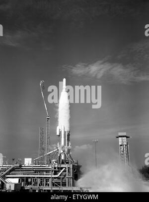 Atlas Missile, Launch Ignition or Static Test Stock Photo