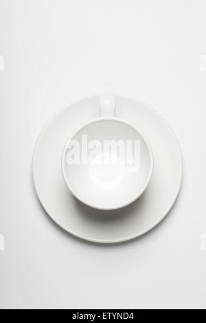 Coffee cup over white background. Top view Stock Photo