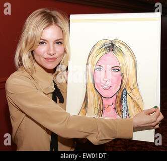 Sienna Miller's caricature portrait unveiling at Sardi's restaurant, a