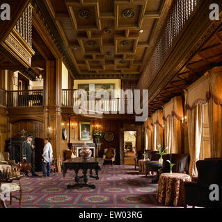 The Oak Hall at Ashford Castle located near to village of Cong in County Mayo. Stock Photo