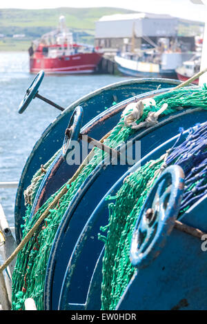 Coiled fishing nets in the port of Dingle, County Kerry, Ireland Stock Photo