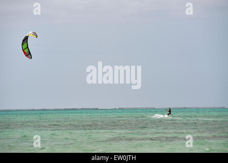 Solitary kitesurfer Stock Photo