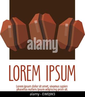 coffee beans vector logo design template. cafeteria or drink icon. flat illustration Stock Vector