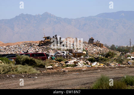 About 50% of the residential refuse deposited for disposal at the City of Tucson's Los Reales Landfill could be recycled, accord Stock Photo