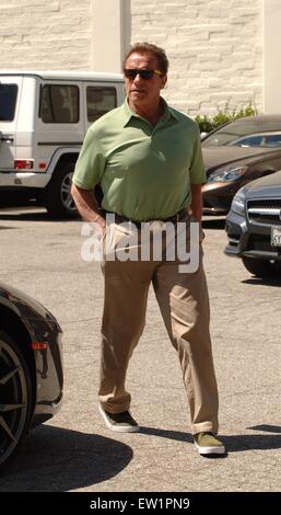 Arnold Schwarzenegger spotted out and about in Beverly Hills  Featuring: Arnold Schwarzenegger Where: Los Angeles, California, United States When: 04 Apr 2015 C Stock Photo