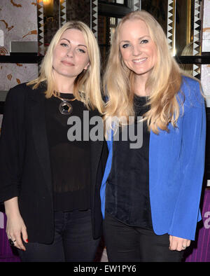 Louise Dearman and Kerry Ellis attend press launch to announce their concert together on 27th September 2015. Held at the Prince Edward Theatre, London  Featuring: Louise Dearman, Kerry Ellis Where: London, United Kingdom When: 04 Apr 2015 C Stock Photo