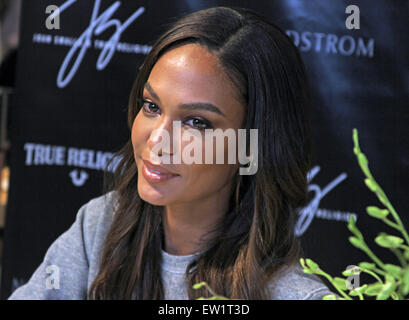 Joan Smalls visits Nordstrom at the Mall of San Juan to promote her new clothing True Religion  Featuring: Joan Smalls Where: Puerto Rico When: 04 Apr 2015 C Stock Photo