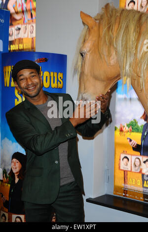 Premiere of the Movie tour Winnetou Son in Berlin  Featuring: Tyron Ricketts Where: Berlin, Germany When: 04 Apr 2015 C Stock Photo