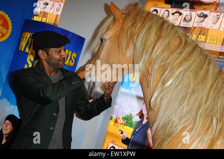 Premiere of the Movie tour Winnetou Son in Berlin  Featuring: Tyron Ricketts Where: Berlin, Germany When: 04 Apr 2015 C Stock Photo