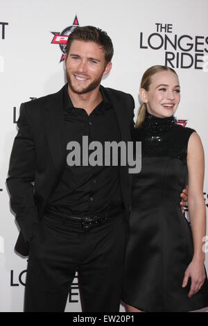 The Longest Ride Premiere  Featuring: Scott Eastwood, Britt Robertson Where: Los Angeles, California, United States When: 07 Apr 2015 C Stock Photo