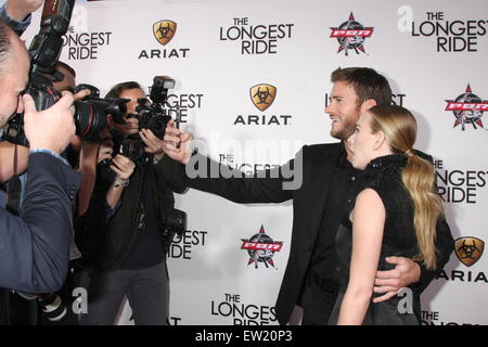 The Longest Ride Premiere  Featuring: Scott Eastwood, Britt Robertson Where: Los Angeles, California, United States When: 07 Apr 2015 C Stock Photo