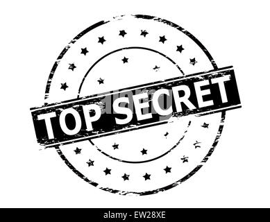 Rubber stamp with text top secret inside, illustration Stock Photo