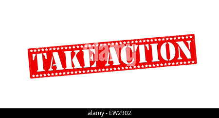 Rubber stamp with text take action inside, illustration Stock Photo