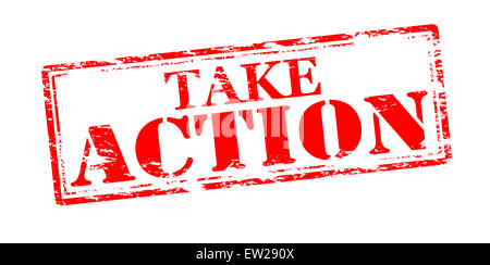 Rubber stamp with text take action inside, illustration Stock Photo