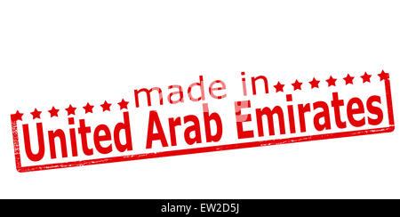 Rubber stamp with text made in United Arab Emirates inside, illustration Stock Photo