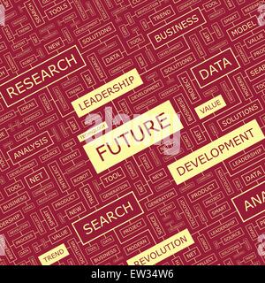 FUTURE. Word cloud illustration. Tag cloud concept collage. Stock Vector